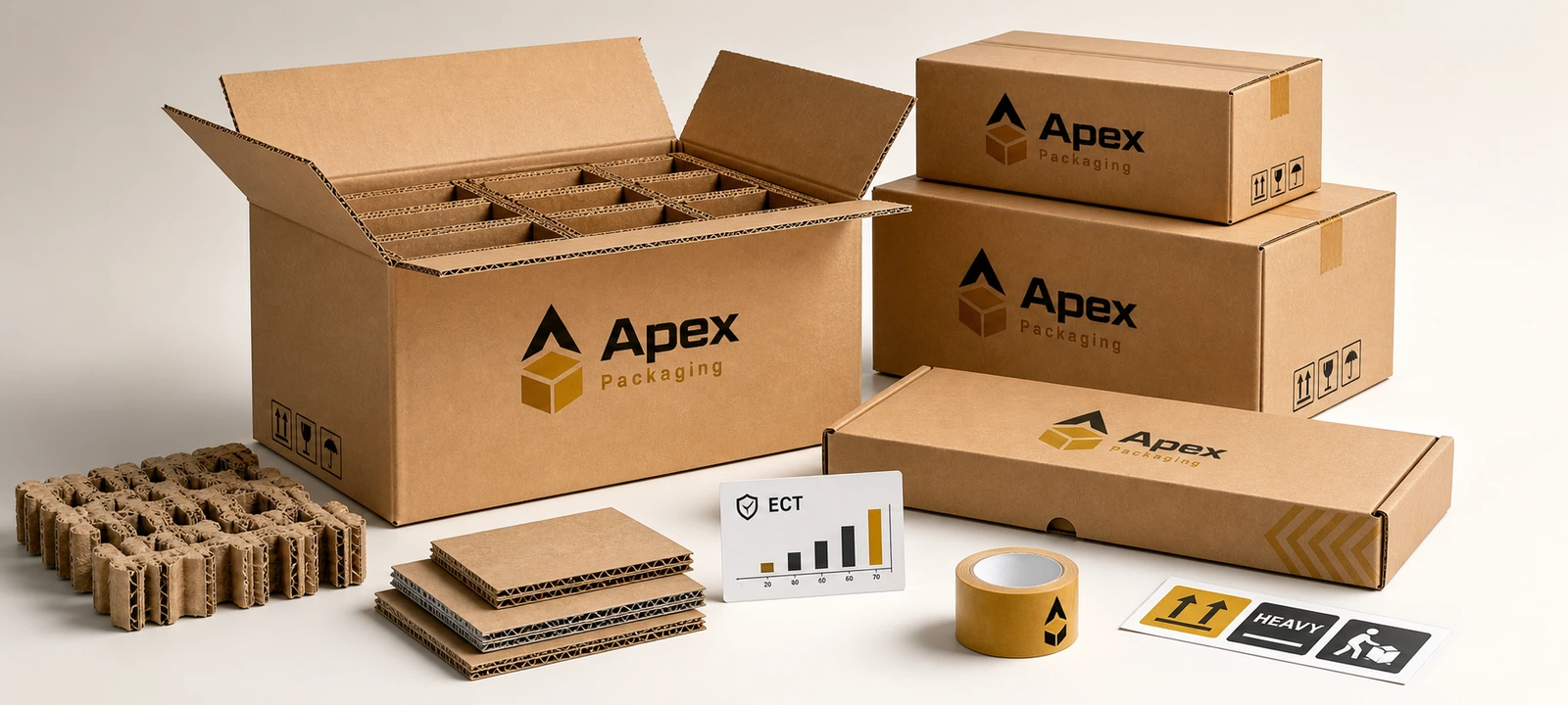 Retail Display Boxes for Counter and Shelf Programs premium Apex Packaging banner image with product mockups, cartons, and RFQ planning details.