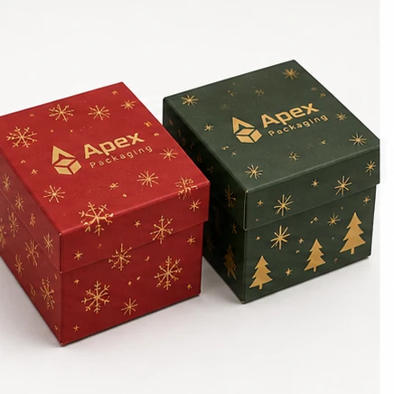 Apex Packaging branded Christmas gift boxes
