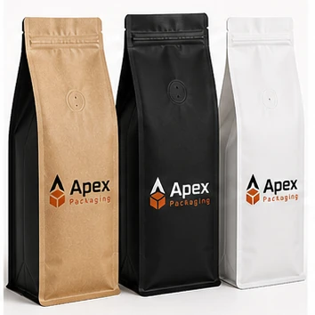Apex Packaging branded coffee packaging