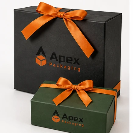 Apex Packaging branded gift boxes