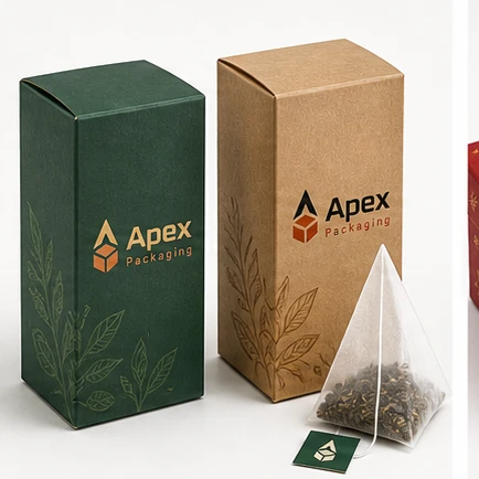 Apex Packaging branded tea packaging