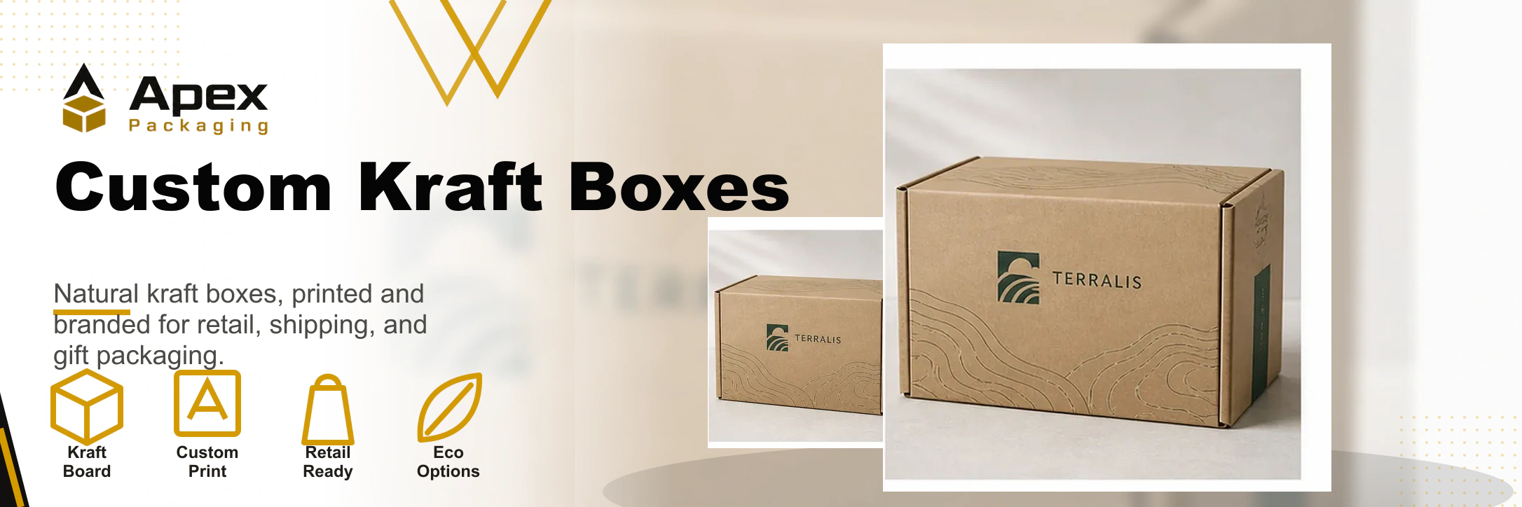 Comparison diagram showing kraft corrugated and white corrugated packaging choices.