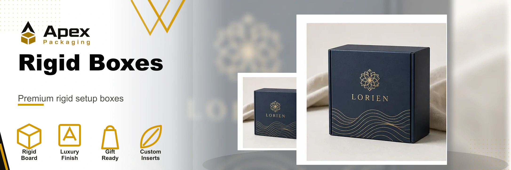 Professional packaging illustration for luxury packaging boxes.