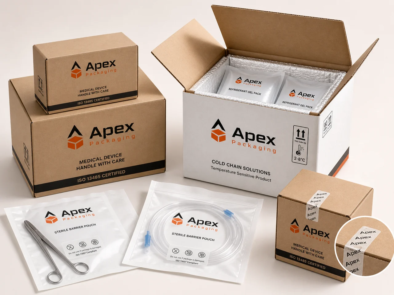 Apex Packaging branded health and medical packaging cartons