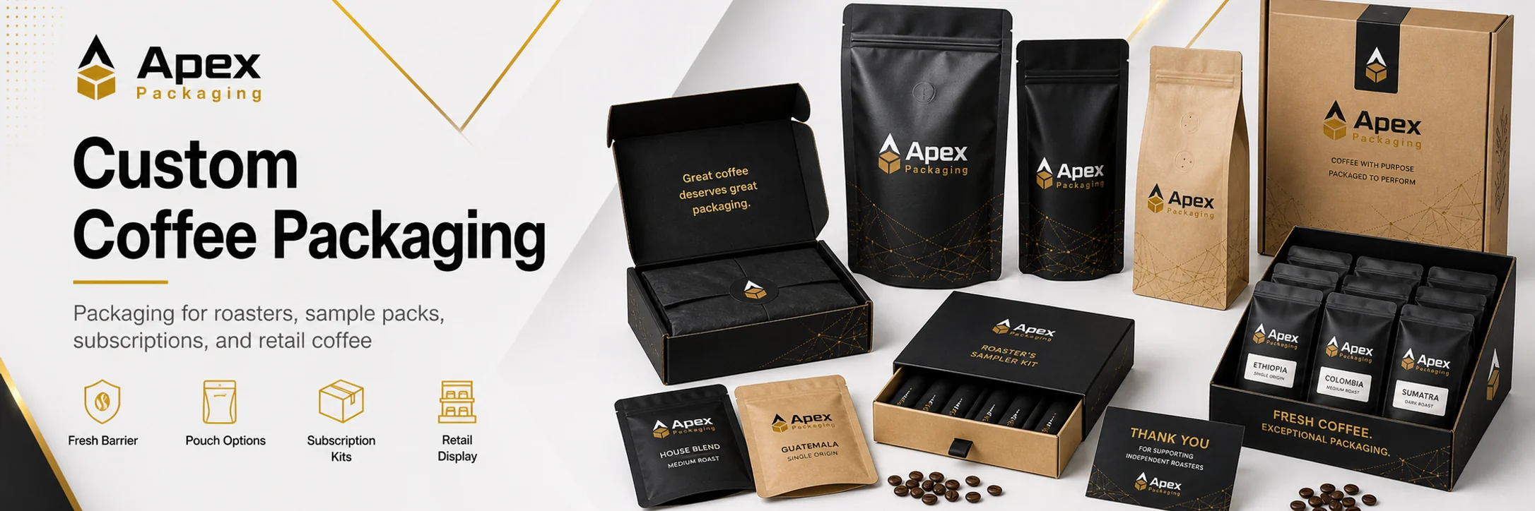 Coffee Packaging custom packaging hero banner