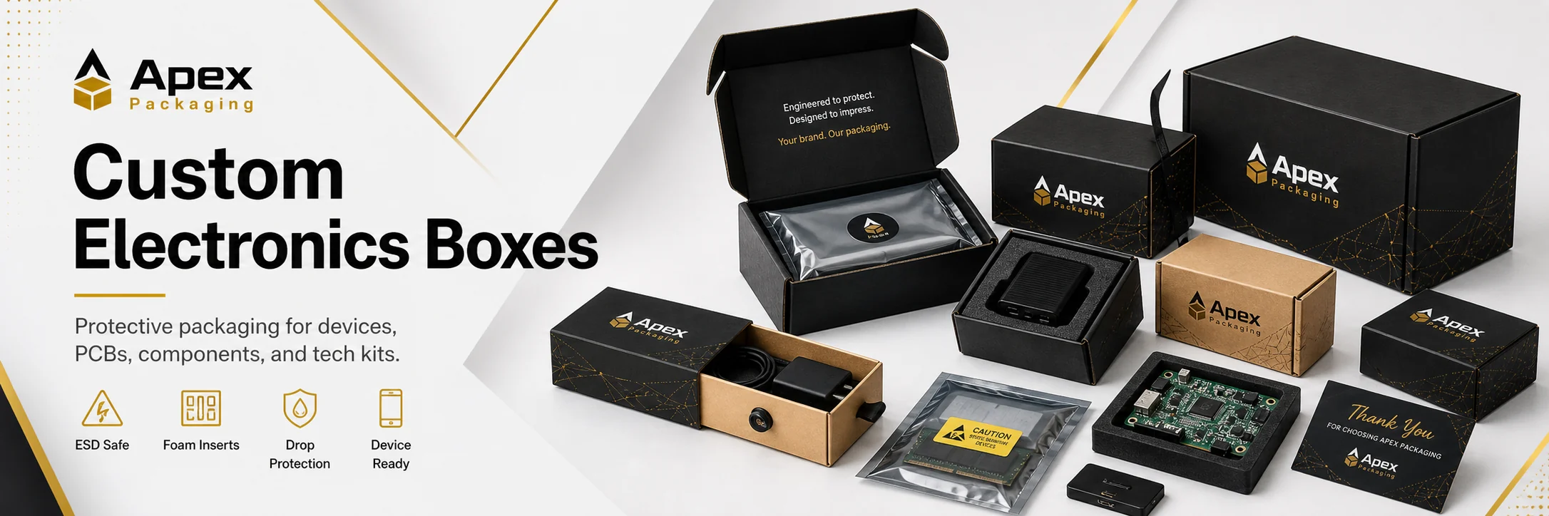 Electronics Boxes custom packaging hero banner
