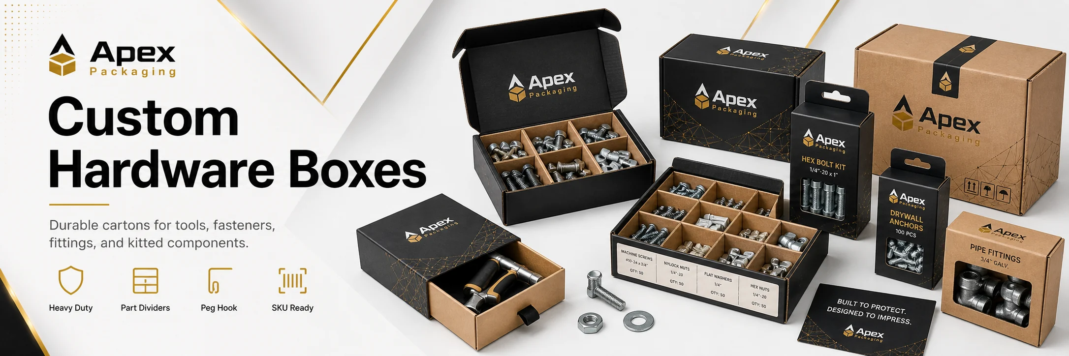 Hardware Boxes custom packaging hero banner